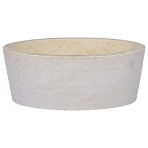 vidaXL Wash Basin Cream Ø40x15 cm Marble