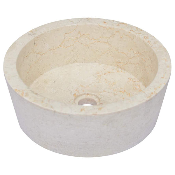 vidaXL Wash Basin Cream Ø40x15 cm Marble