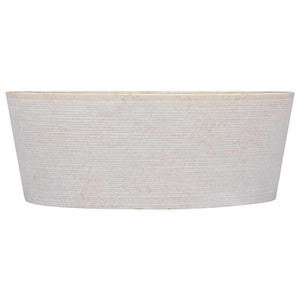vidaXL Wash Basin Cream Ø40x15 cm Marble