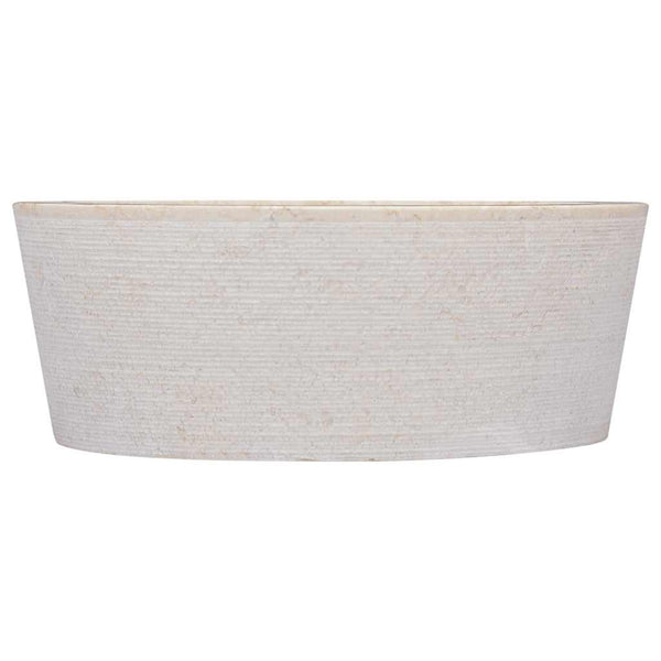 vidaXL Wash Basin Cream Ø40x15 cm Marble