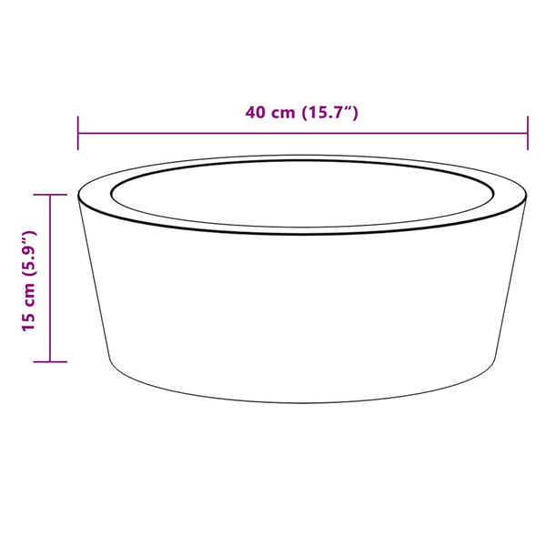 Waschbecken Grau Ø40x15 cm Marmor