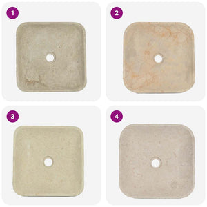 Waschbecken Creme 40x40x10 cm Marmor