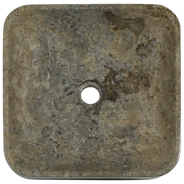 Waschbecken Grau 40x40x10 cm Marmor