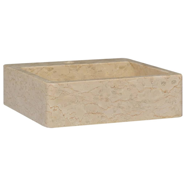 vidaXL Wash Basin Cream 40x40x12 cm Marble