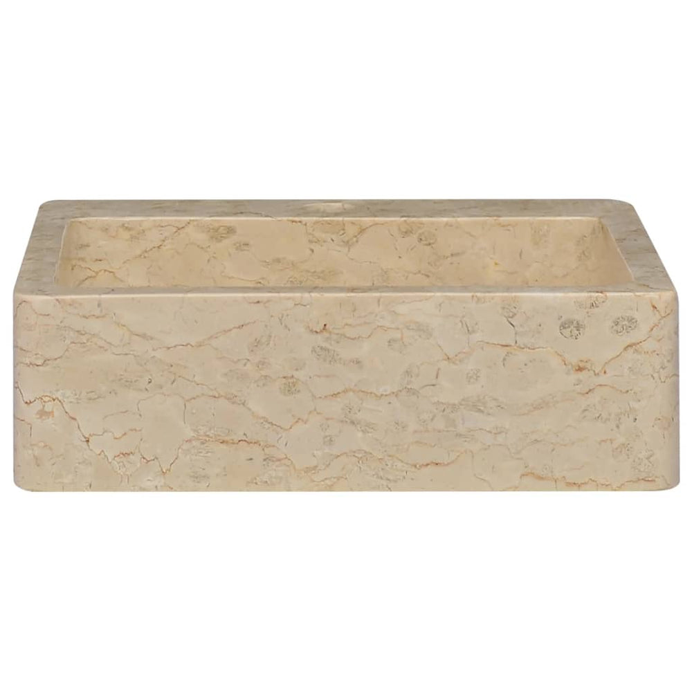 Waschbecken Creme 40x40x12 cm Marmor
