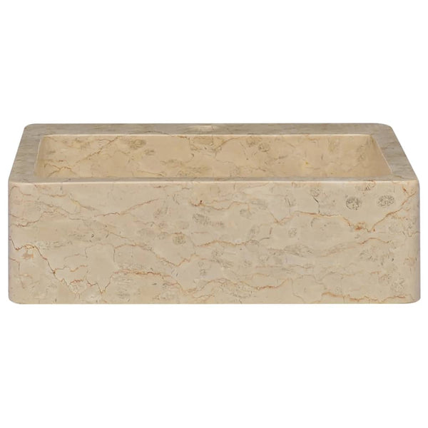 vidaXL Wash Basin Cream 40x40x12 cm Marble