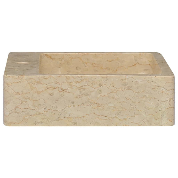 vidaXL Wash Basin Cream 40x40x12 cm Marble