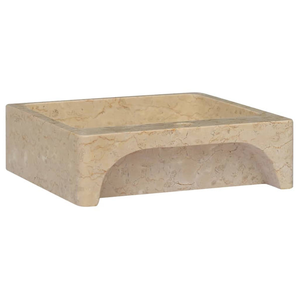 vidaXL Wash Basin Cream 40x40x12 cm Marble