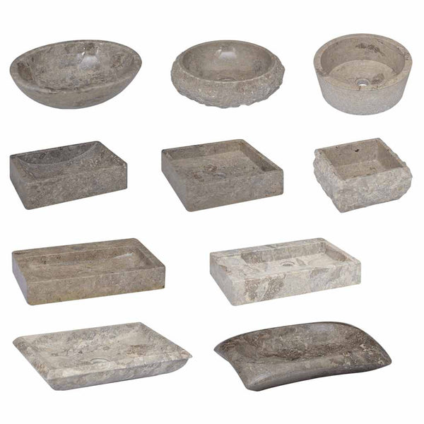 vidaXL Sink Grey 40x40x12 cm Marble
