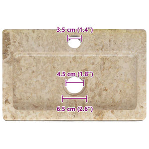 Wandwaschbecken Creme 38x24x6,5 cm Marmor