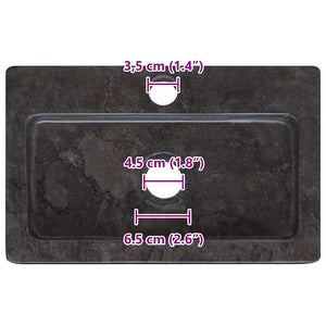 Wandwaschbecken Schwarz 38x24x6,5 cm Marmor