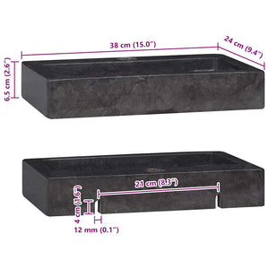 Wandwaschbecken Schwarz 38x24x6,5 cm Marmor