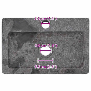 Wandwaschbecken Grau 38x24x6,5 cm Marmor