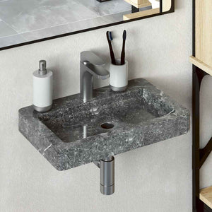 Wandwaschbecken Grau 38x24x6,5 cm Marmor