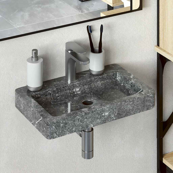 Wandwaschbecken Grau 38x24x6,5 cm Marmor