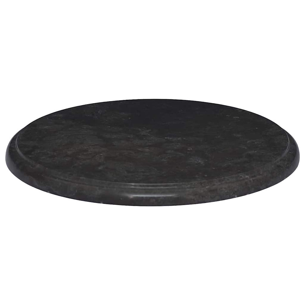 Tischplatte Schwarz Ø40x2,5 cm Marmor
