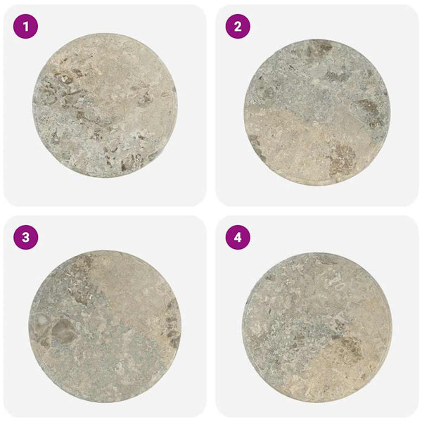 Tischplatte Grau Ø50x2,5 cm Marmor