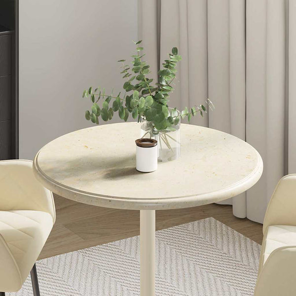 Tischplatte Creme Ø60x2,5 cm Marmor