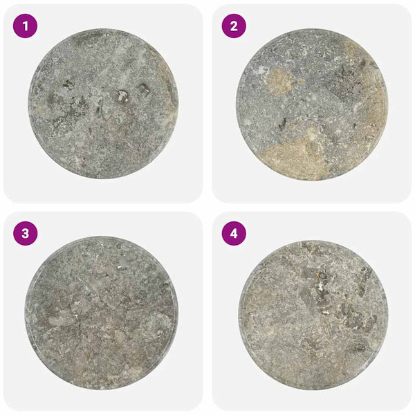 Tischplatte Grau Ø60x2,5 cm Marmor