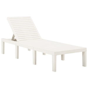 vidaXL Chaise longue en plastique Blanc