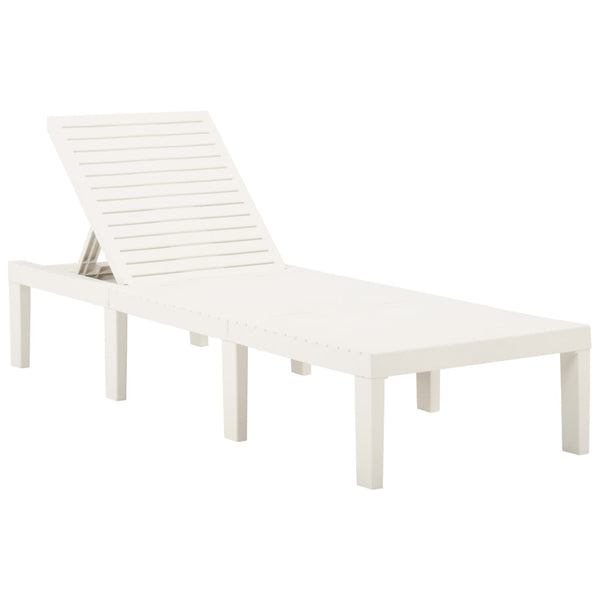 vidaXL Chaise longue en plastique Blanc