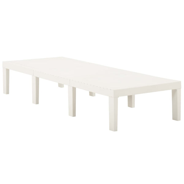 vidaXL Chaise longue en plastique Blanc