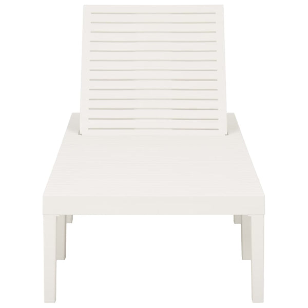 vidaXL Chaise longue en plastique Blanc