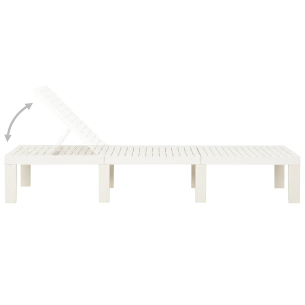 vidaXL Chaise longue en plastique Blanc