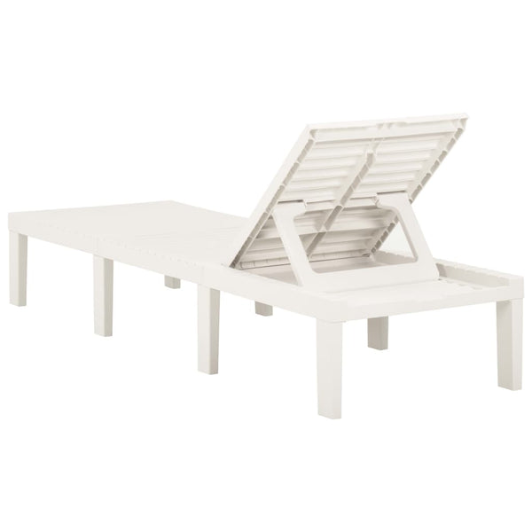 vidaXL Chaise longue en plastique Blanc