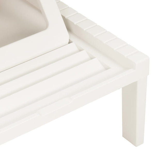 vidaXL Chaise longue en plastique Blanc