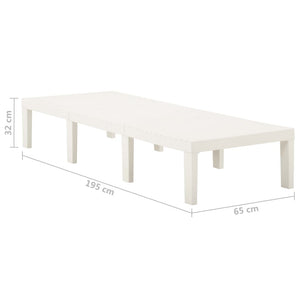 vidaXL Chaise longue en plastique Blanc