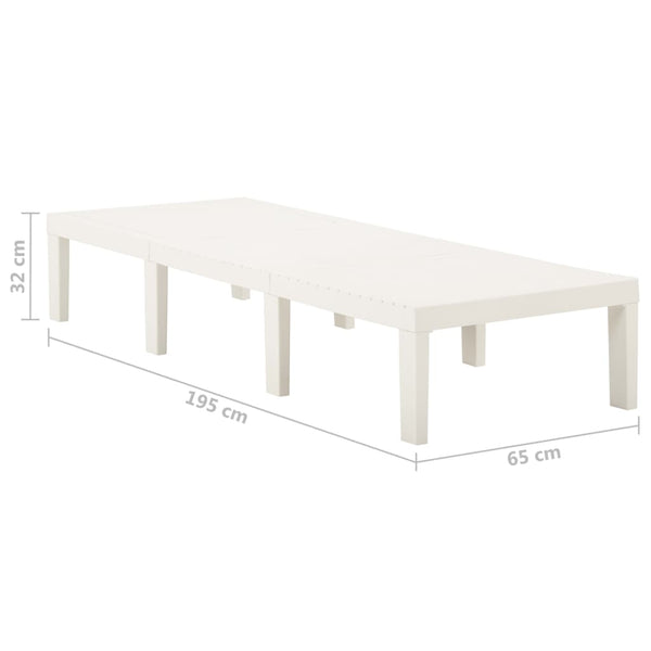 vidaXL Chaise longue en plastique Blanc