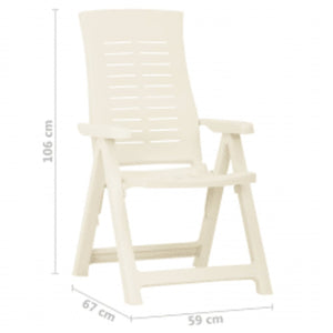 Verstellbare Gartenstühle 2 Stk. Kunststoff Weiß