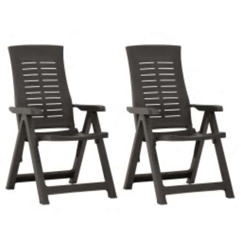 Verstellbare Gartenstühle 2 Stk. Kunststoff Anthrazit
