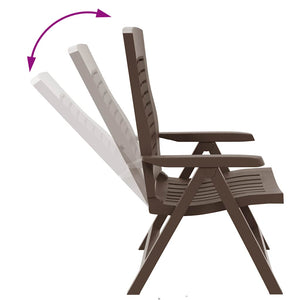 Verstellbare Gartenstühle 2 Stk. Kunststoff Mokkabraun