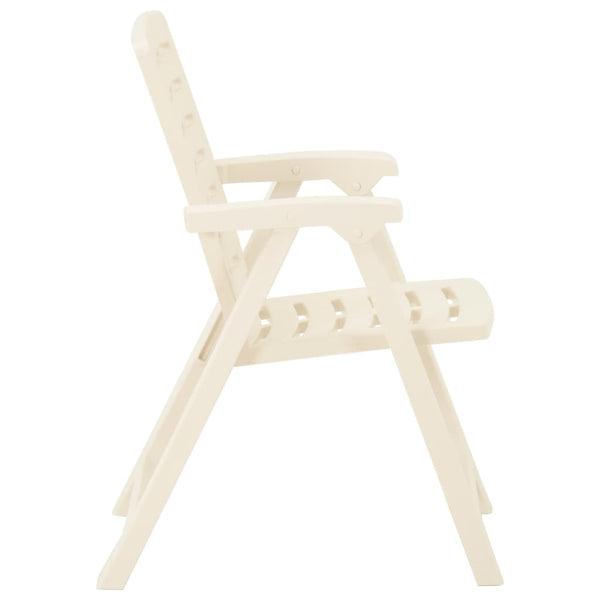 Gartenstühle 2 Stk. Kunststoff Weiß