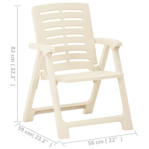 Gartenstühle 2 Stk. Kunststoff Weiß