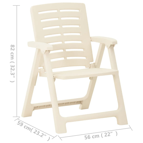 Gartenstühle 2 Stk. Kunststoff Weiß