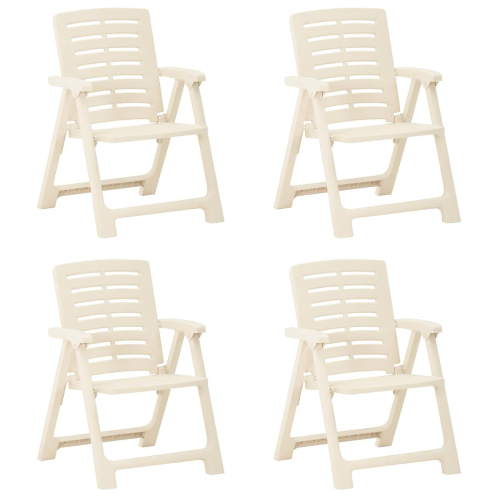 Gartenstühle 4 Stk. Kunststoff Weiß