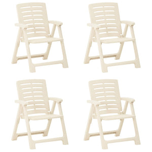 Gartenstühle 4 Stk. Kunststoff Weiß