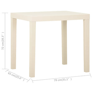 Gartentisch Weiß 79x65x72 cm Kunststoff