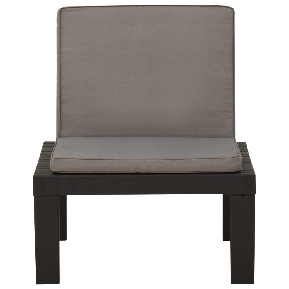 Garten-Lounge-Stuhl mit Auflage Kunststoff Grau