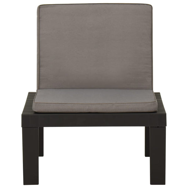 Garten-Lounge-Stuhl mit Auflage Kunststoff Grau