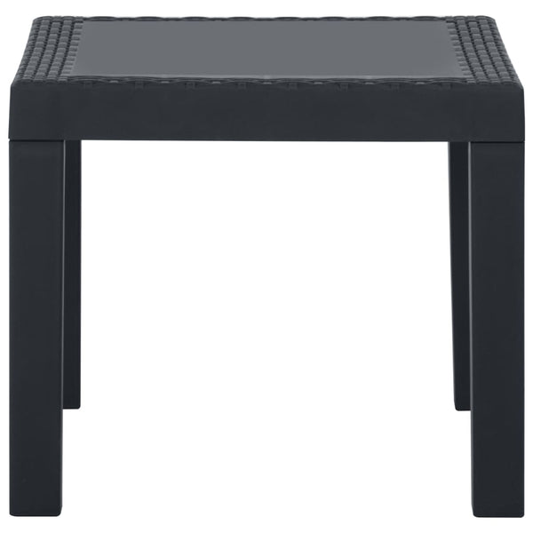 3-tlg. Garten-Lounge-Set mit Auflagen Kunststoff Grau