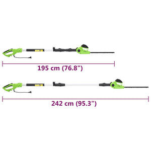 vidaXL Tronçonneuse à perche/taille-haie télescopique 2-en-1 25/41 cm 710/550W