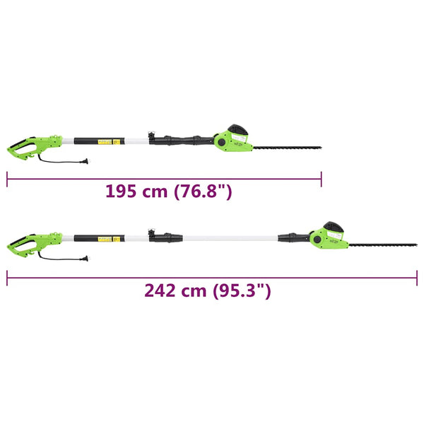 vidaXL Tronçonneuse à perche/taille-haie télescopique 2-en-1 25/41 cm 710/550W
