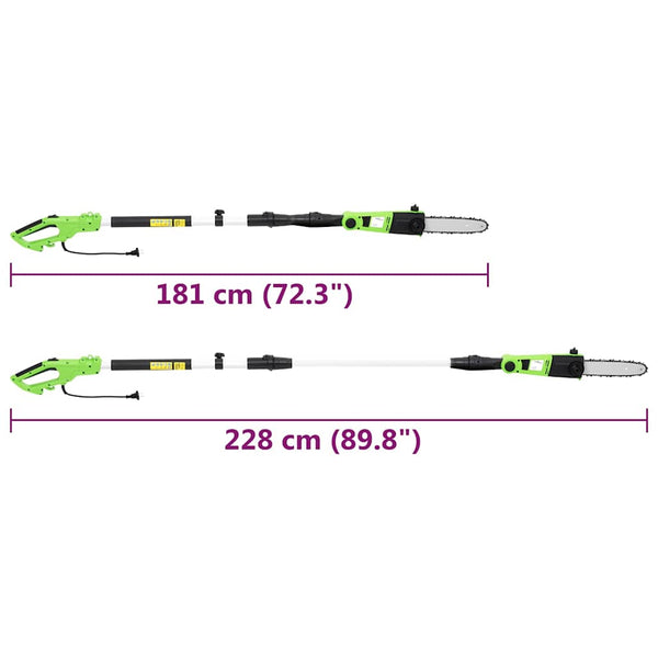 vidaXL Tronçonneuse à perche/taille-haie télescopique 2-en-1 25/41 cm 710/550W