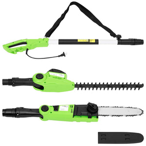 vidaXL Tronçonneuse à perche/taille-haie télescopique 2-en-1 25/41 cm 710/550W