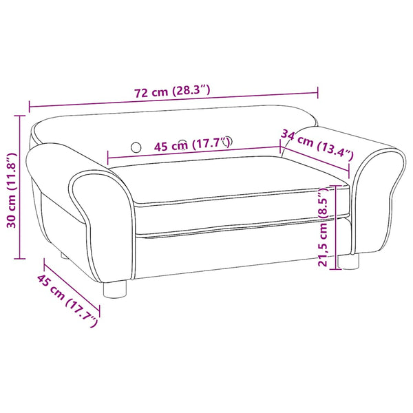 Hundesofa Blau 72x45x30 cm Plüsch