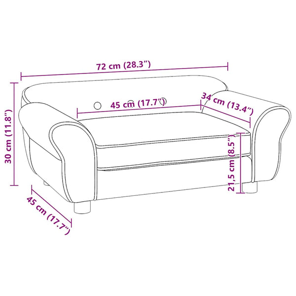 Hundesofa Creme 72x45x30 cm Plüsch
